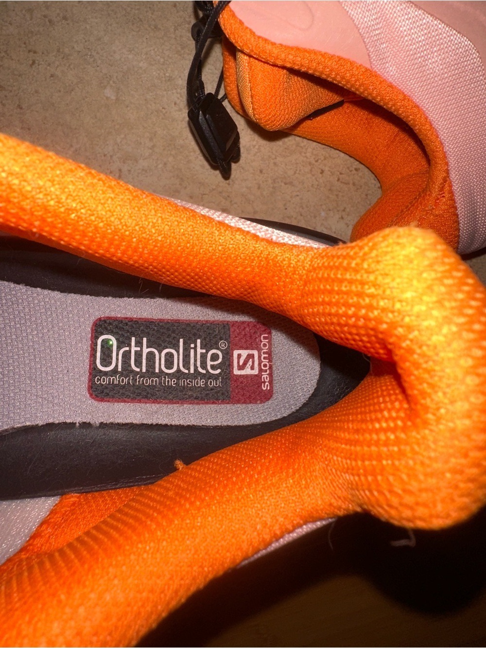 Salomon Women's Pale Pink and Orange Trail/Hiking Sneakers - Picture 6 of 8